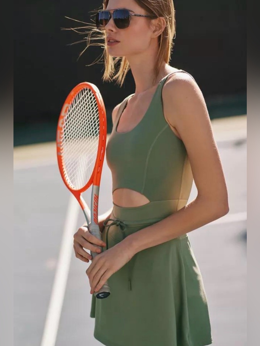 L*SPACE Patterson Green Cutout Tennis Dress Size Small